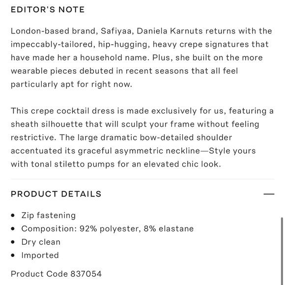 Safiyaa MO Exclusive Asymmetric Bow Crepe Knee-Length Dress | Size FR 36 - Picture 5 of 10